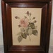 Vintage Rose Print In Beautiful Mahogany Frame Victorian Shabby Chic Country Cottage Paris French Roses