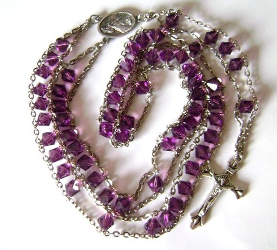 Ladder to Heaven Amethyst Crystal Beads Rosary by elegantmedical
