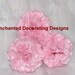 Lot of 3 Crinkled Light Pink Rose Kissing Pomander Ball 5 inch Wedding Flower