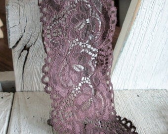 WIDE Stretch Lace BROWN-2 3/4 inch -2 yards for 3.69