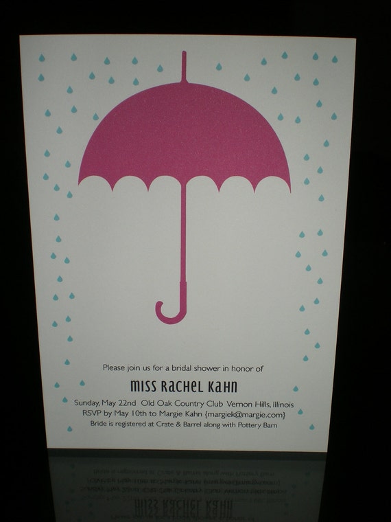 Items similar to Bridal Shower Invitation (Umbrella and Rain Drops