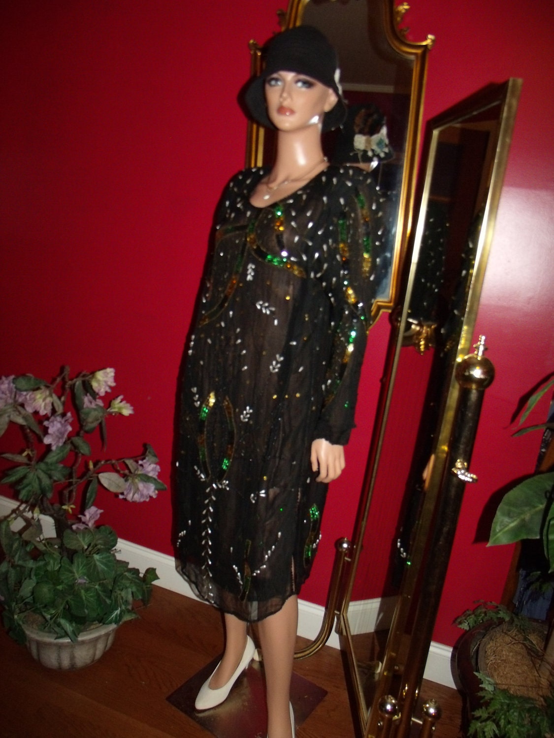 vintage zanana flapper dress fully beaded flirty vintage zanana flapper dress fully beaded flirty