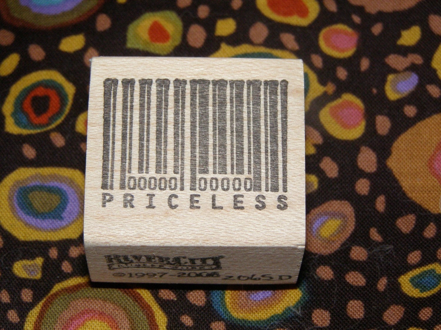 Barcode Priceless wood mounted Rubber Stamp