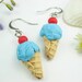 Bubble Gum Blue Ice Cream Earrings