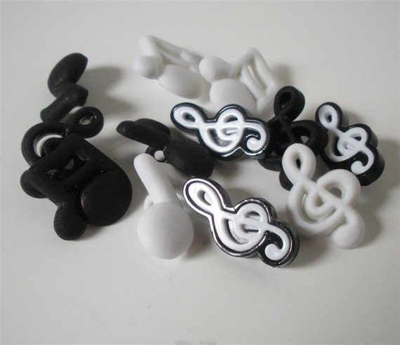 Black and White Music Buttons by Buttons Galore