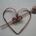 Twisted Heart Copper Scarf Pin or Hat Pin or Shawl Pin