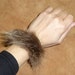 Fur bracelet - Real raccoon fur cuff bracelet or anklet with leather straps