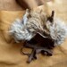 Coyote ears headdress - real coyote fur ears with leather straps for costume and totemic dance upcycled CE3