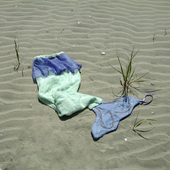 Mermaid Tail Cover Up Towel in Green with Purple by Kiki's Things on Etsy Il_570xn