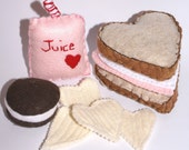 NEW Special Heart Marshmellow Fluff and Strawberry Jam Wheat Sandwich Potato Chips Cherry Juice and Chocolate Cream Cookie Eco Felt Play Food