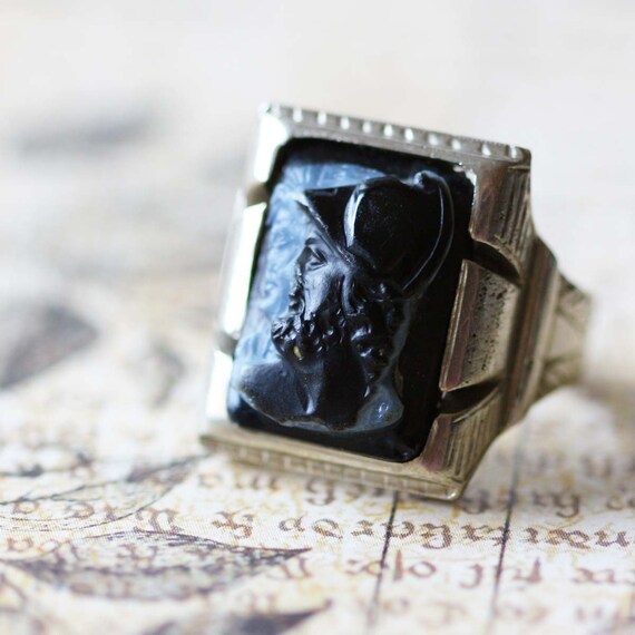 Vintage Double Profile Mens Cameo Ring in 10K by undoneeclectic