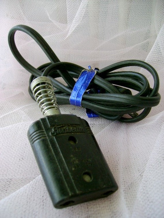 Antique electrical appliance cord plug vintage Sunbeam waffle