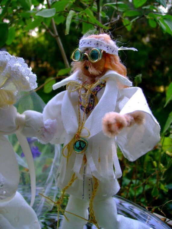 cake topper hippie bride groom wedding anniversary by ownbackyard