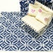 Miniature Doll House Rug Carpet Celtic Knots Blue White One Inch Scale