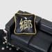 Dollhouse Miniature Pillow Asian Character Mandarin Black Gold One Inch Scale Mini Dolls House 12th Scale