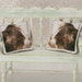 Dollhouse Miniature Pillow Cat Calico Kitty Black White Cushion One Inch Scale