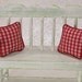 Pillows Cushions Red White Gingham Checked 1:12 Dollhouse Miniatures Scale
