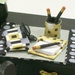 Miniature Office Desk Writing Accessories Dolls House Modern OOAK