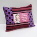 Pop Art Humor Chenille Pillow - I'll have a Cafe Mocha Vodka Valium Latte to Go, Please - Black Pink Vintage Chenille Handmade Retro Pillow