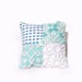 Chenille Pillow - Beachy Babette - Aqua Blue Green Vintage Chenille Handmade Charm Pillow