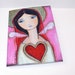 Heart of Gold Angel - Greeting Card 5 x 7 inches - Folk Art By FLOR LARIOS