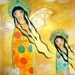 Hope and Love - Angels Print from Painting by FLOR LARIOS (7 x 7inches print)