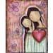 Un Solo Corazon - Mother Daughter Love - Print from Painting by FLOR LARIOS (6 x 8 INCHES)
