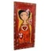 Frida and her Sacred Heart - Original Painting on Wood by FLOR LARIOS