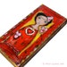 Frida and her Sacred Heart - Giclee print mounted on Wood (3 x 6 inches) Folk Art by FLOR LARIOS