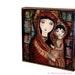 Mother of Tenderness - Giclee print mounted on Wood (4 x 4 inches) Folk Art by FLOR LARIOS
