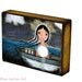 Sailing with the Moon in my Heart - ACEO Giclee print mounted on Wood (2.5 x 3.5 inches) Folk Art by FLOR LARIOS
