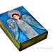 Angel Azul - ACEO Giclee print mounted on Wood (2.5 x 3.5 inches) Folk Art by FLOR LARIOS