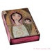 Madonna I - ACEO Giclee print mounted on Wood (2.5 x 3.5 inches) Folk Art by FLOR LARIOS