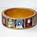 Madonnas - Saints - Jesus - Original Wooden Bangle - Medium - Folk Art by FLOR LARIOS