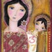 MOTHER AND SON - PRINT from Painting by FLOR LARIOS (5 x 7 INCHES)