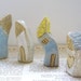 There was a crooked house, A set of 4 handmade ceramic cottages