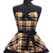 HALLOWEEN Pin Up Sexy "Shimmery Plaid" Double Skirt Sweetheart Neckline Full Apron OOAK