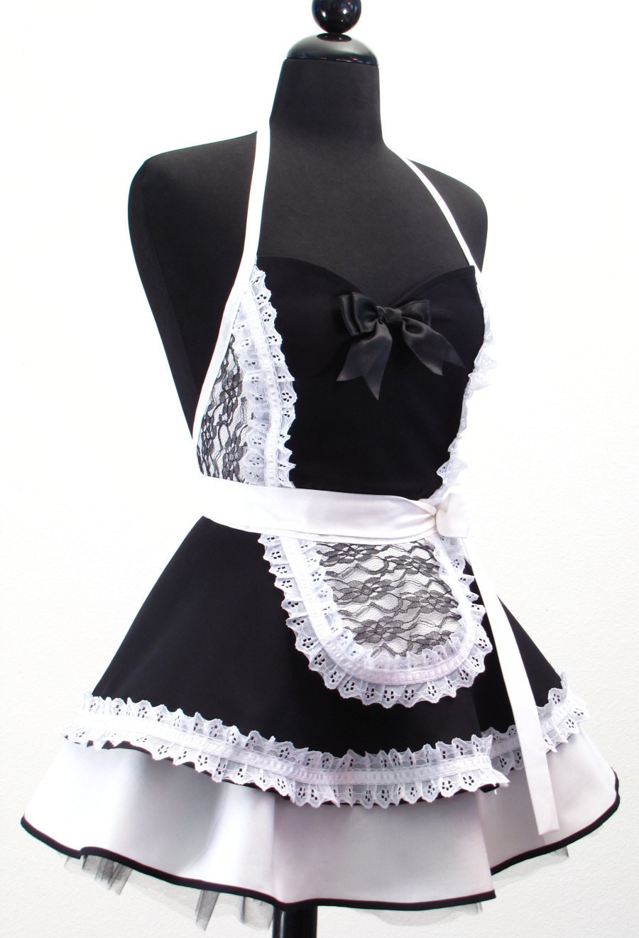 Pin Up Sexy FRENCH MAID Double Skirt Apron
