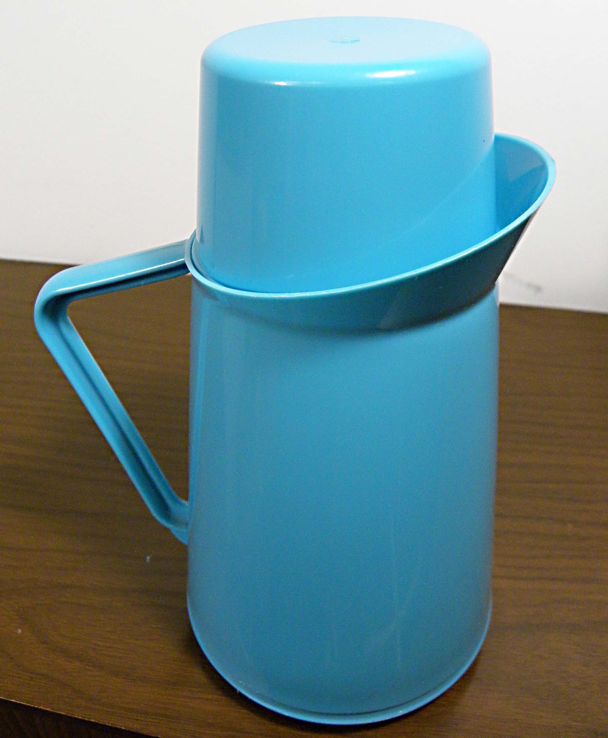 vintage retro blue plastic pitcher...by vollrath of