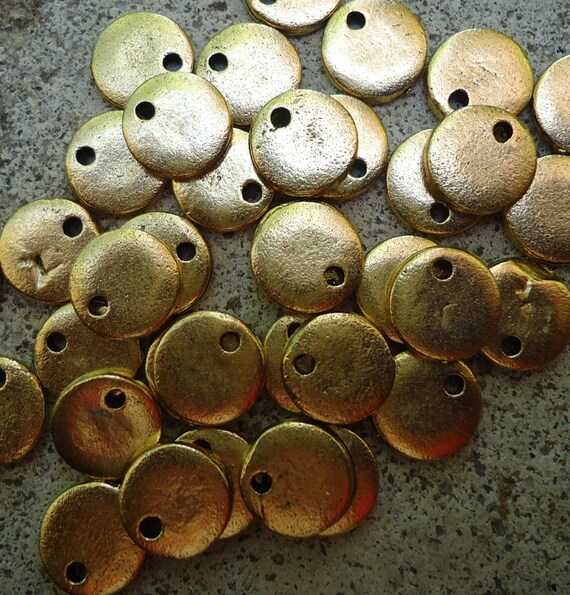 25 3/8" Mini Gold Stamping Discs from SilverSoup on Etsy Studio