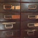 Vintage Industrial Card Catalog Cabinet 26 Drawers and Pull Out Tray