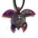 Hand Sculpted Glass Amber Purple Seaturtle Pendant or Focal Bead