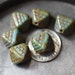 last ones .. CHAMELEON .. 6 Picasso Czech Chunky Glass Beads 12x10mm (1850-6)