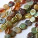 PETITE WEATHERED COINS .. 25 Picasso Czech Glass Beads (2376-s)