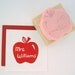 Teacher Apple Personalized Hand Carved Rubber Stamp