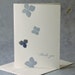 Hydrangea - pressed flower Thank You Card set of 5 - baby blue on white
