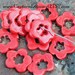 5 Double Flower Beads In Tamale Red