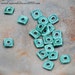 Emerald Green Square Pottery Beads