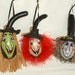 Mini Witch Halloween Gourd Ornament - Hand Painted