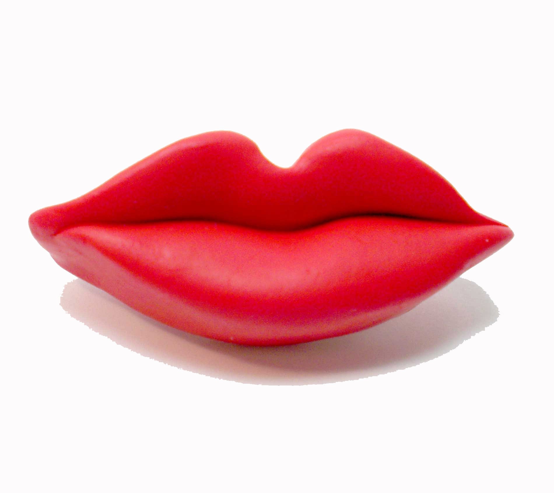 saaaaMOOCH red polymer clay lips brooch